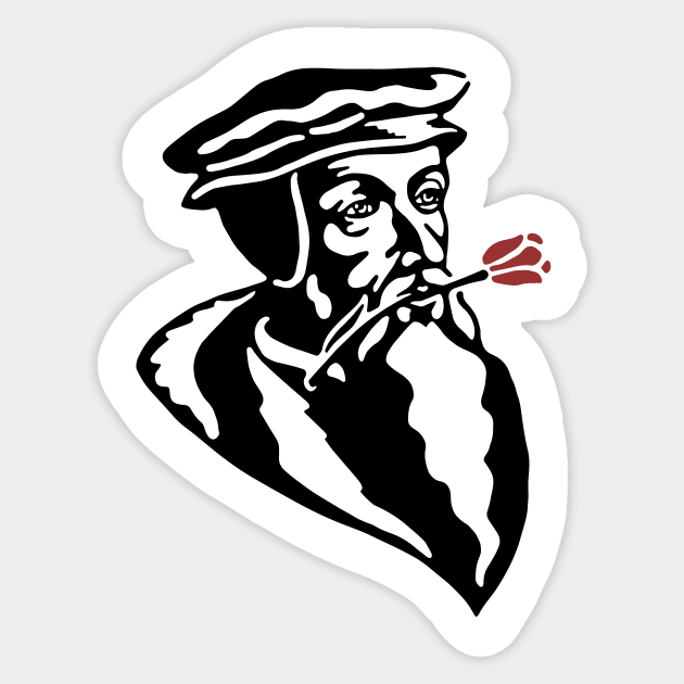 John Calvin with a Tulip Sticker by HalpinDesign